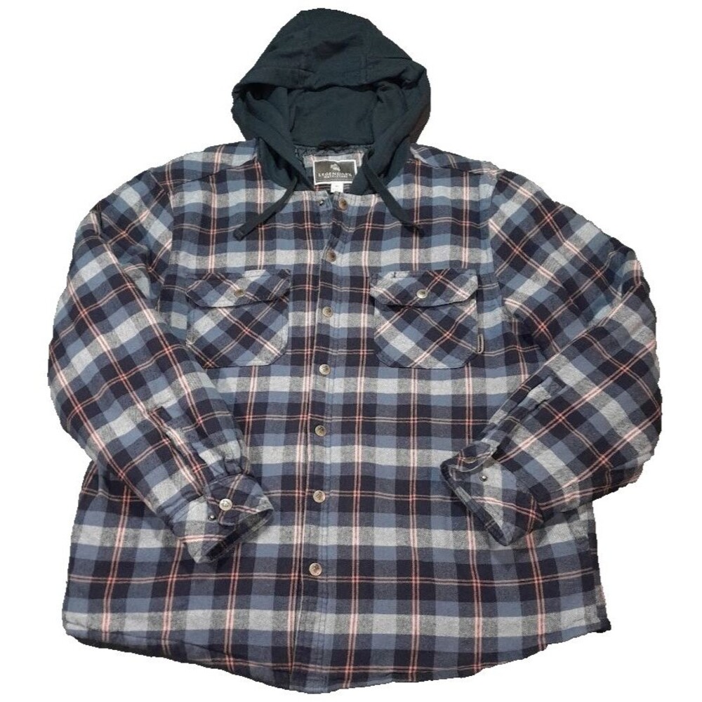 Legendary Outfitters Men’s Shirt Jacket with Hood shacket XL Quilted